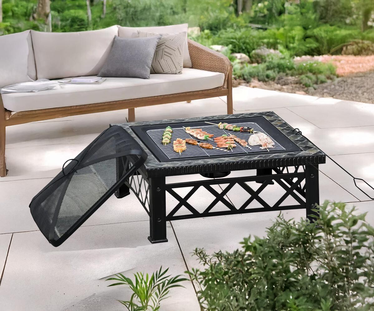 Kovové ohniště, čtvercové