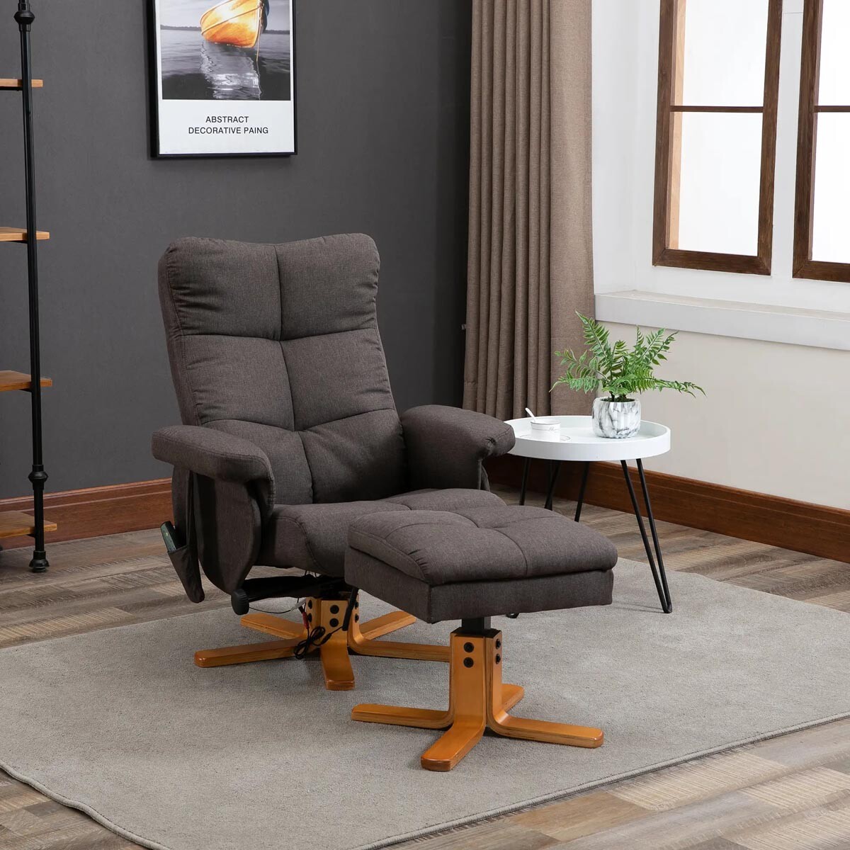 Masážní křeslo polohovací, šedé