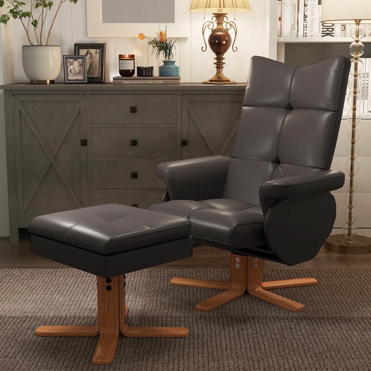 Masážní křeslo polohovací, hnědé