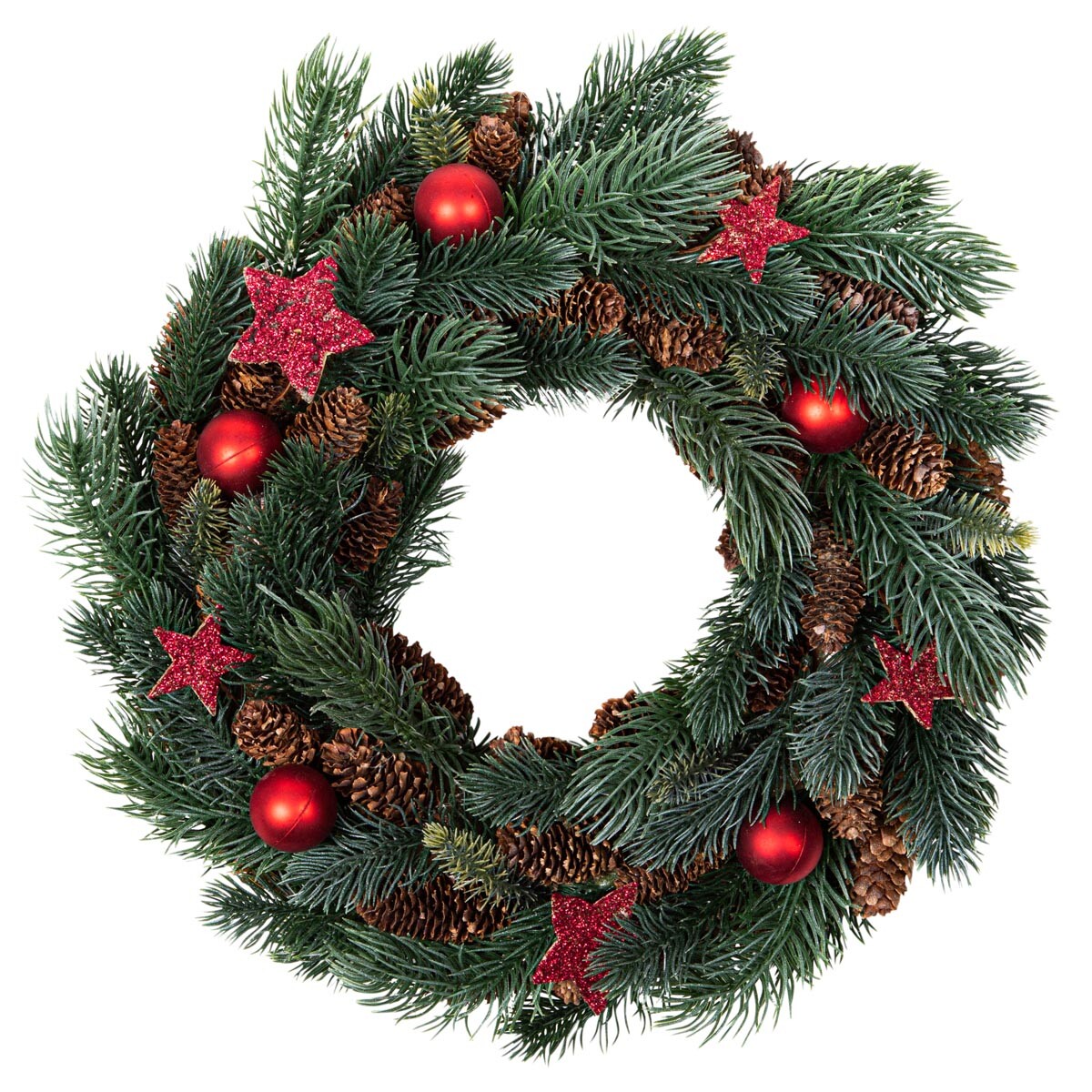 Vánoční věnec červené hvězdy, 34 x 34 cm