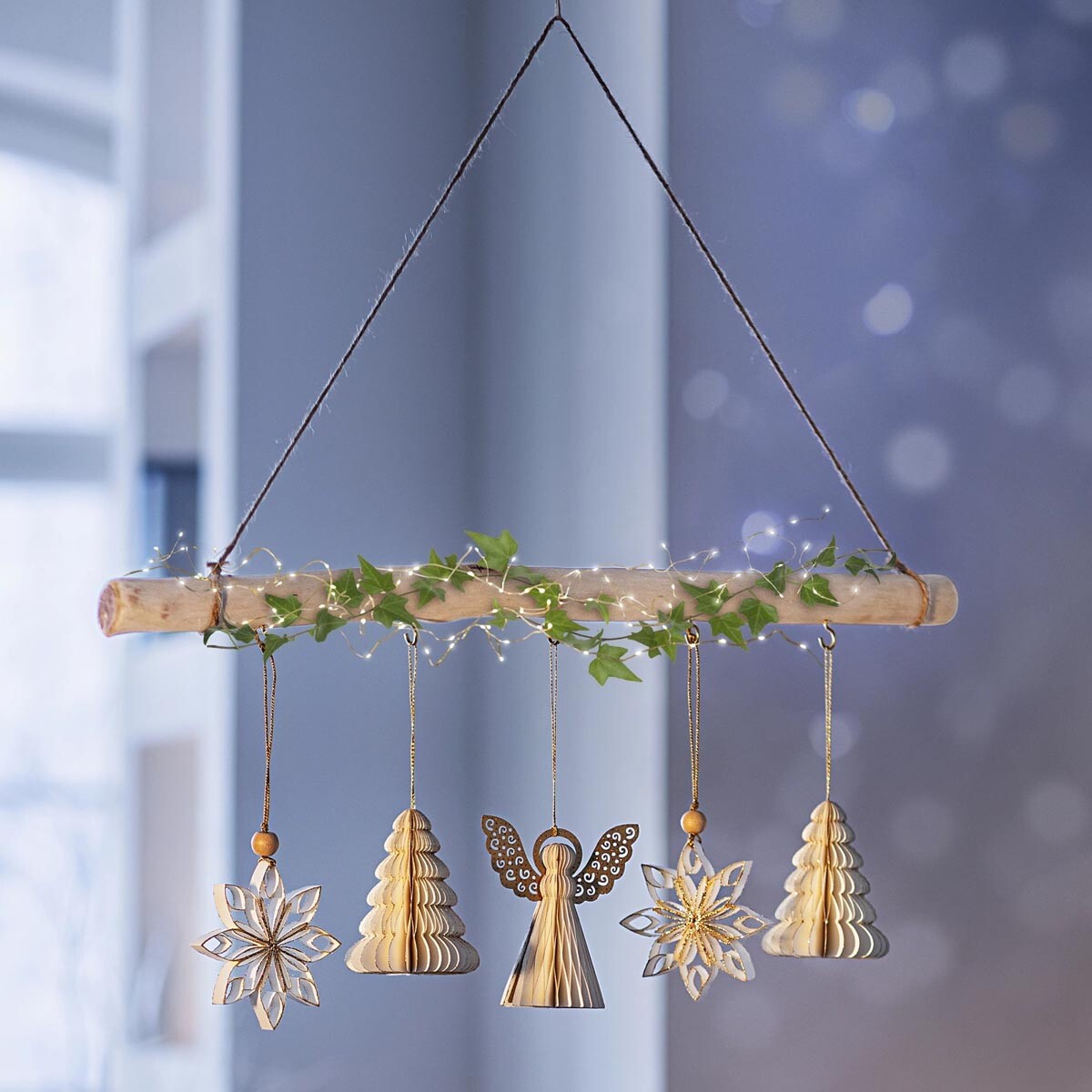 Papírové vánoční ozdoby Stromky, 6 ks