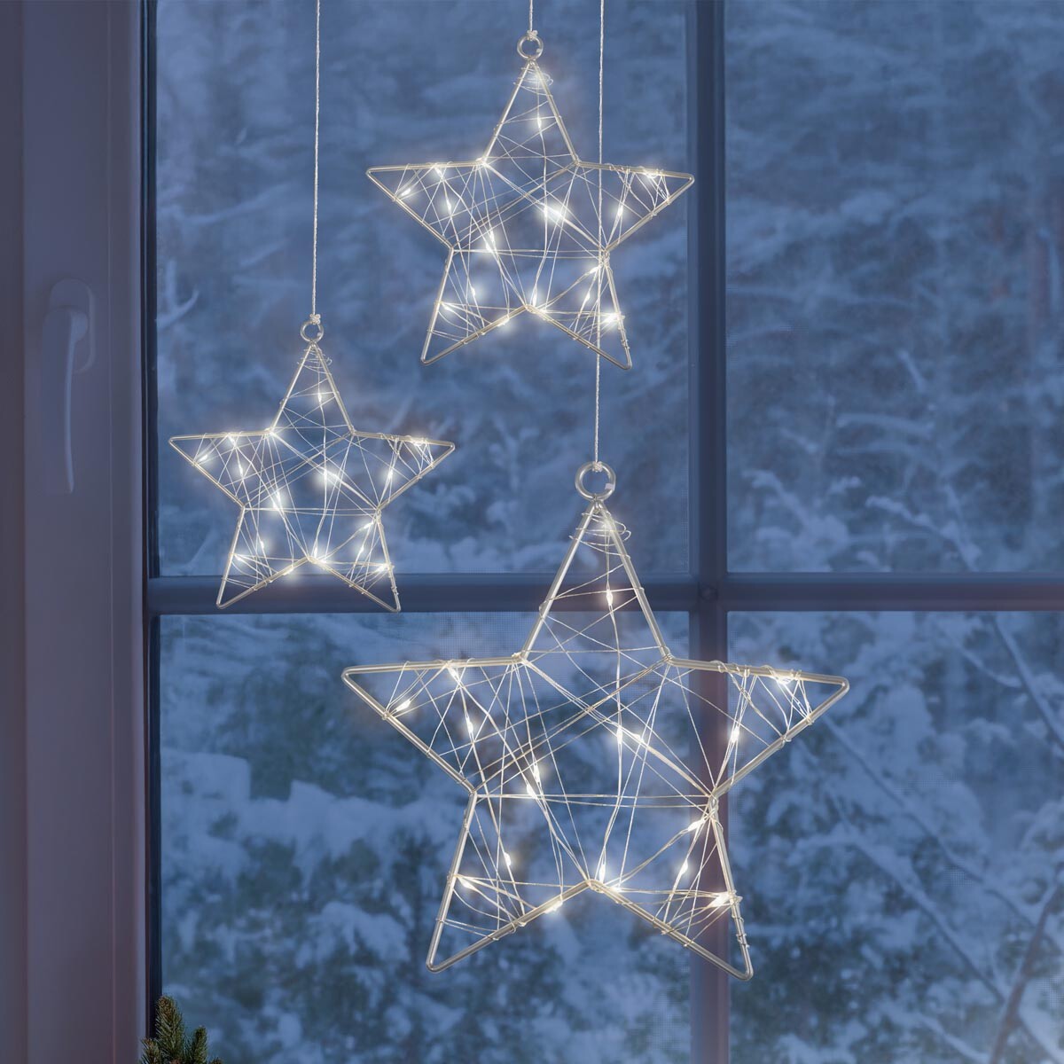 LED Světelné dekorace Hvězdy, sada 3 ks