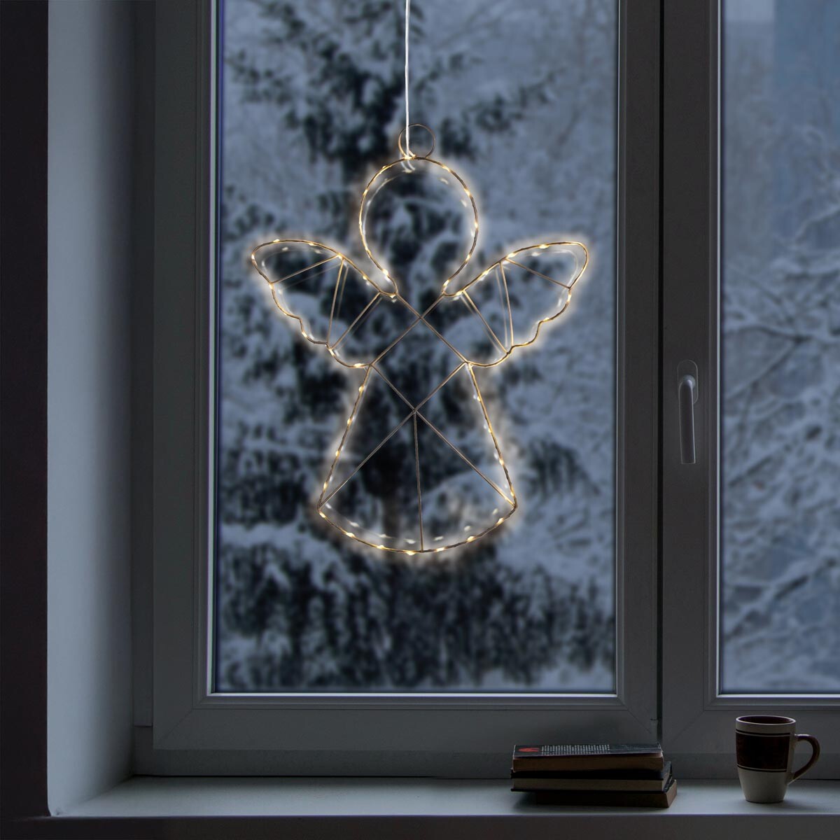 LED dekorace na okno Anděl