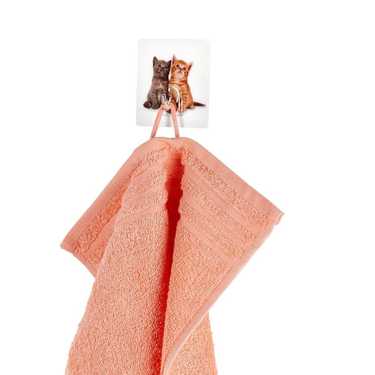 Samolepící háčky na ručníky Koťata, 4 ks