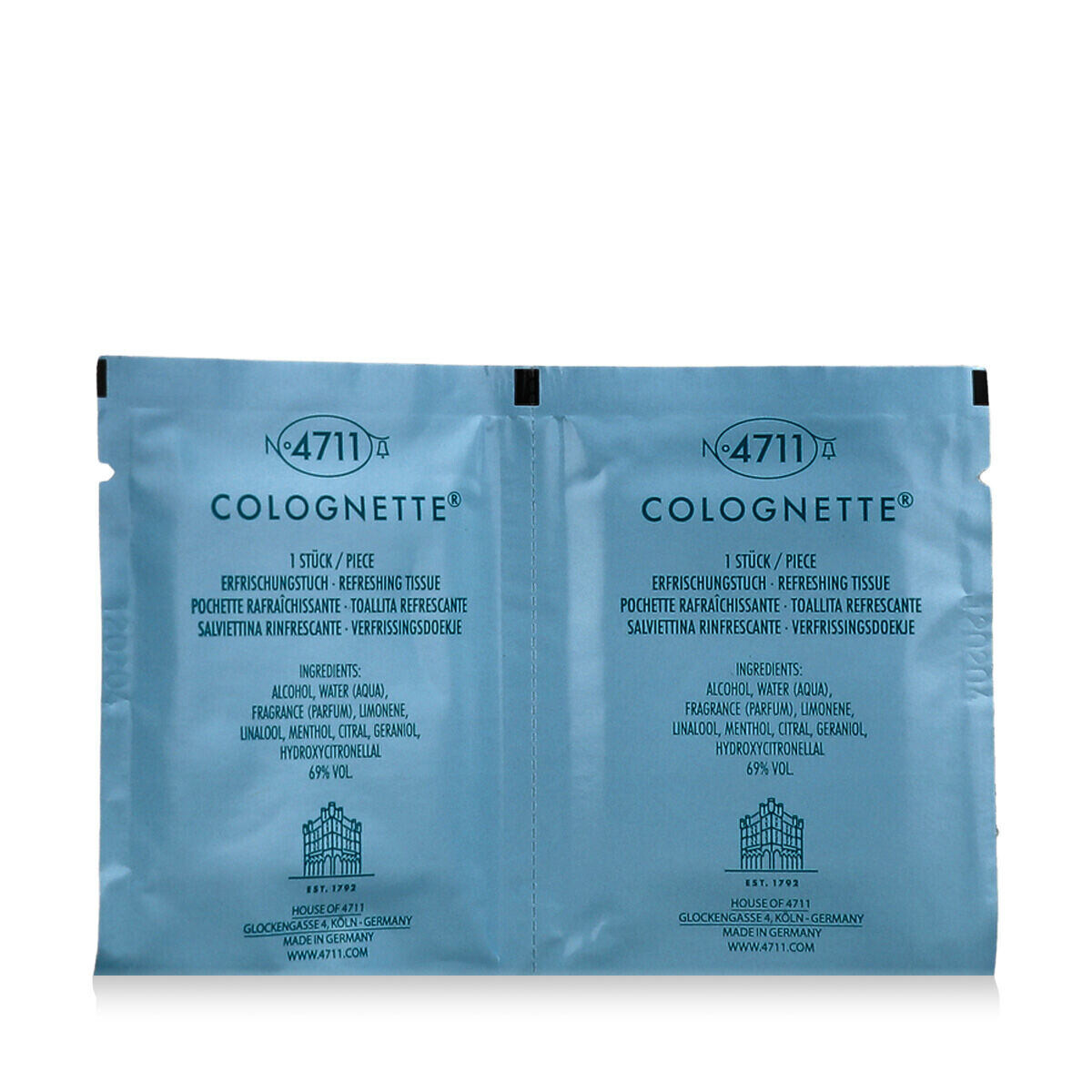 4711 Colognette Refreshing Lemon Tissues vlhčené ubrousky pro okamžité osvěžení 20 ks