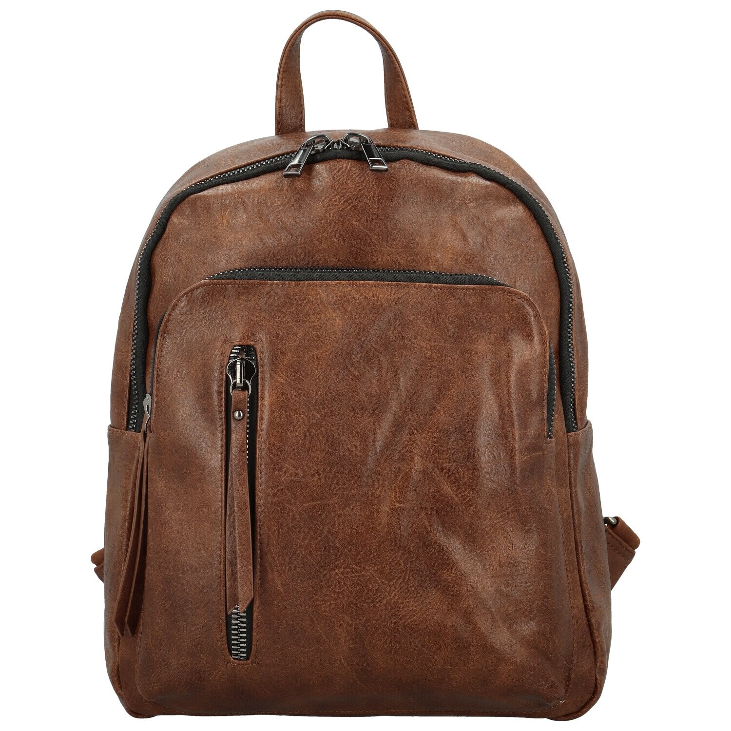 Trendy dámský koženkový kabelko-batoh Olefir, tmavě hnědý