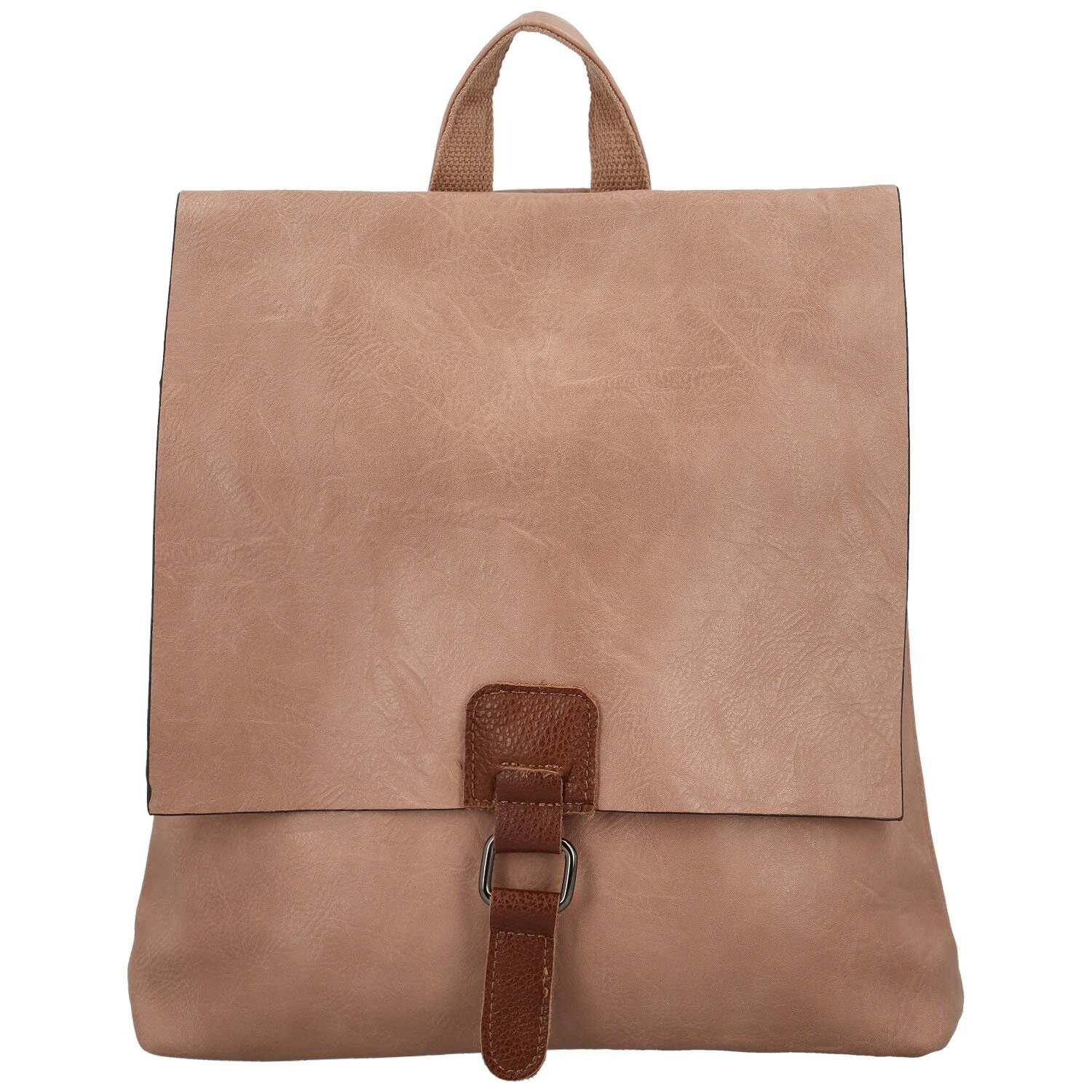 Stylový dámský koženkový kabelko-batoh Jeaneta, růžový