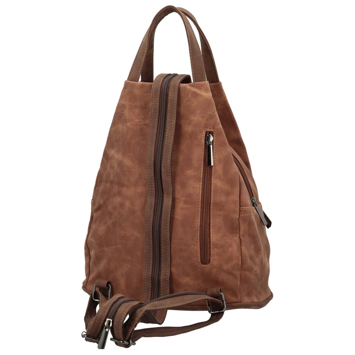 Stylový dámský koženkový batůžek Levetris, hnědý