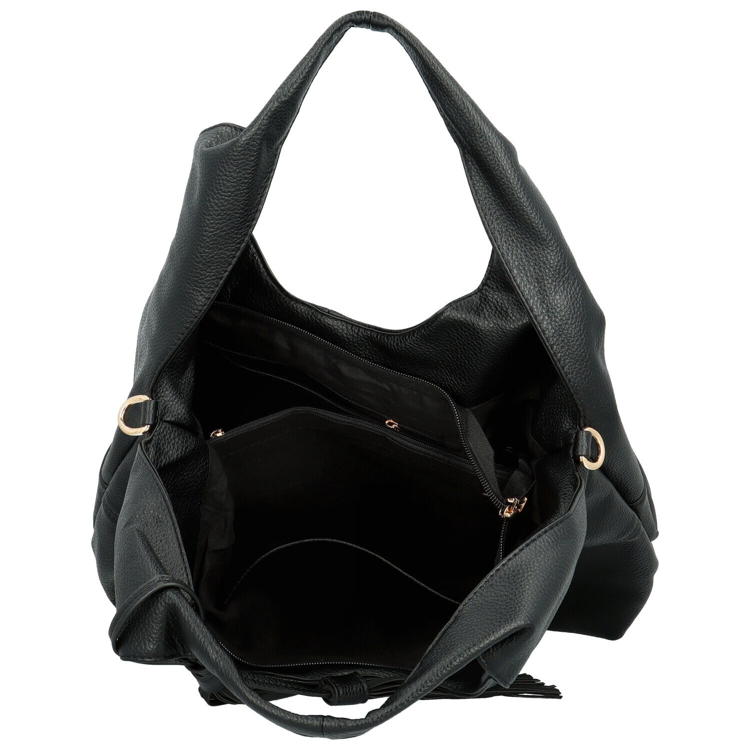 Módní dámská koženková kabelka na rameno Dalemi, černá