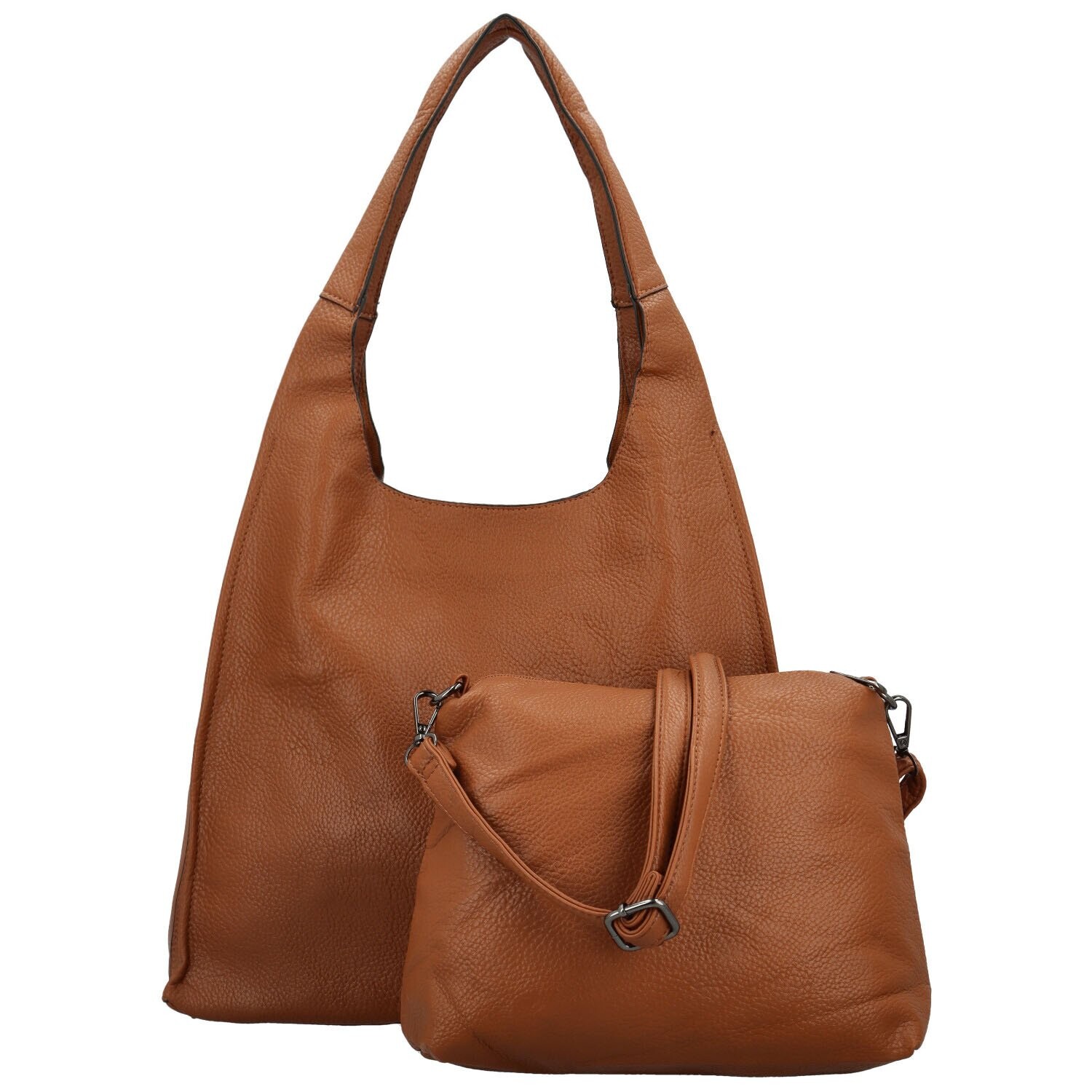 Trendy dámský koženkový set kabelek Jordy, hnědý