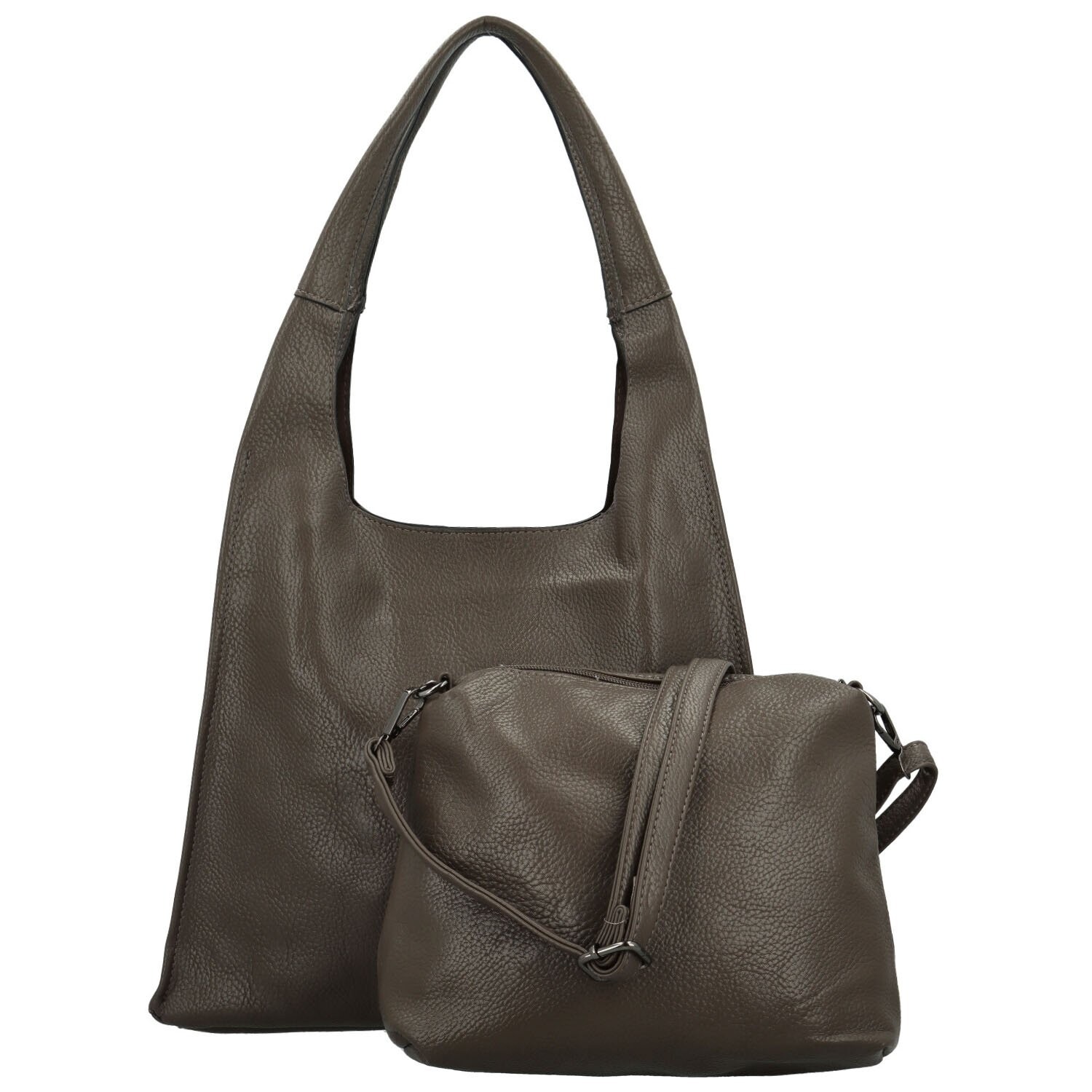 Trendy dámský koženkový set kabelek Jordy, tmavě šedý