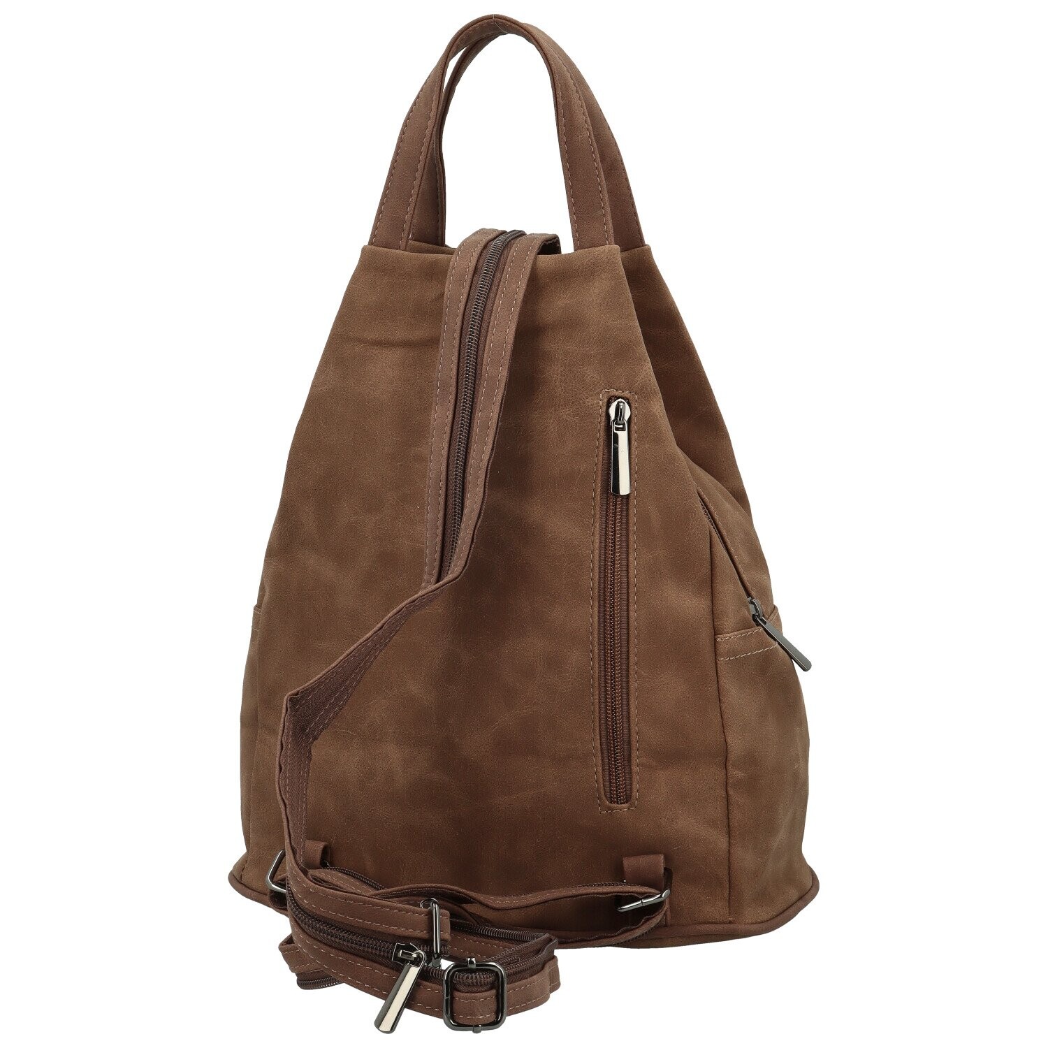 Stylový dámský koženkový batůžek Levetris, khaki