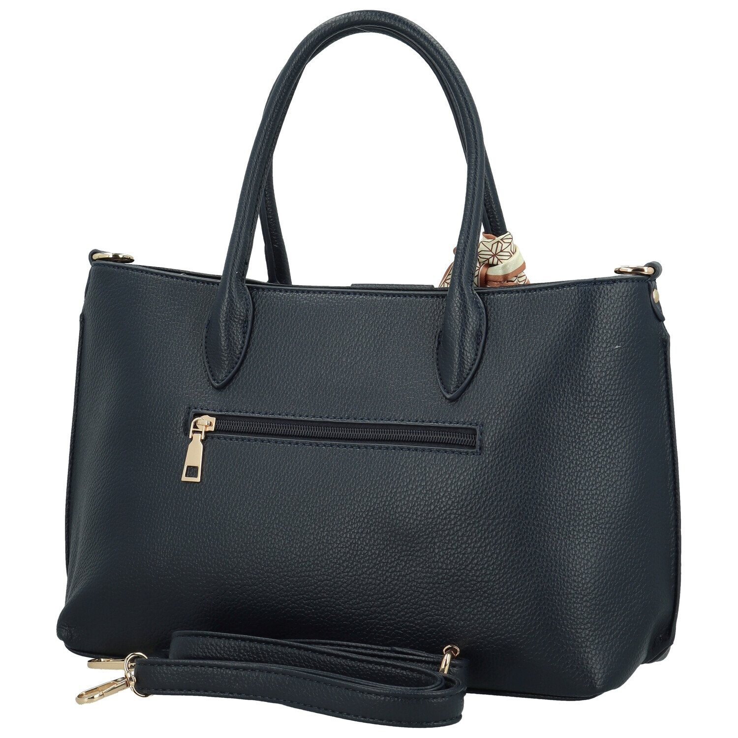 Elegantní dámská koženková kabelka do ruky MaxFly Marja, tmavě modrá