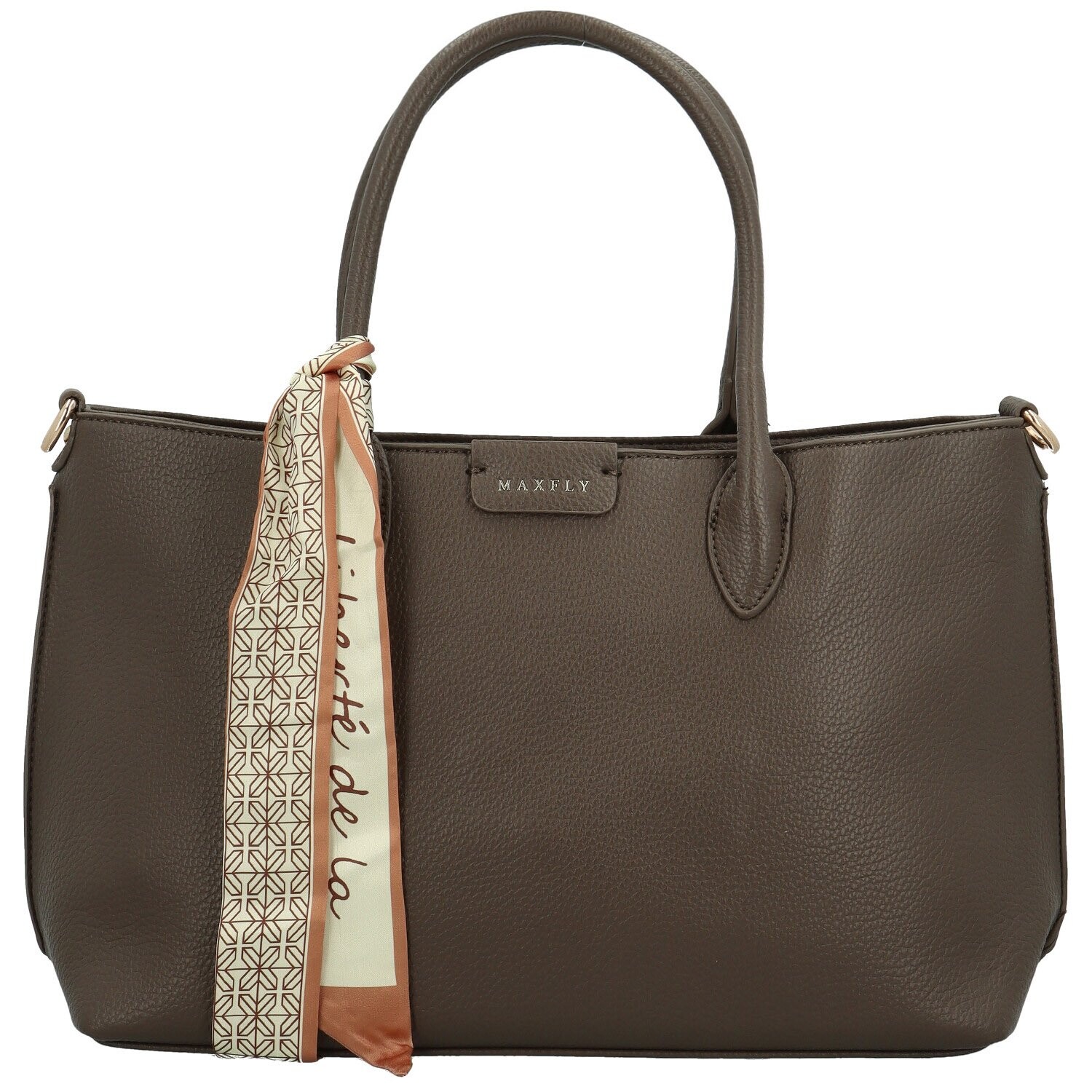 Elegantní dámská koženková kabelka do ruky MaxFly Marja, tmavě hnědá