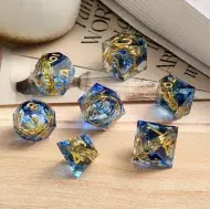 Dice Habit Sharp Edge Dice Set - Rings Blue (7)
