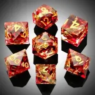 Dice Habit Sharp Edge Dice Set - Rings Red (7)