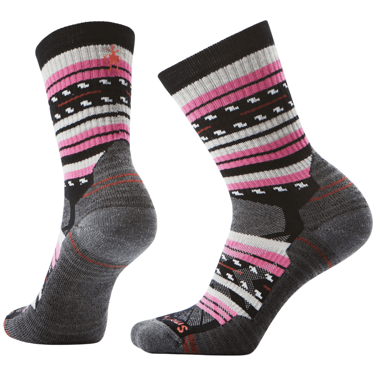 Dámské ponožky Smartwool W Hike Light Cushion Margarita Crew Velikost ponožek: 34-37 / Barva: černá/růžová