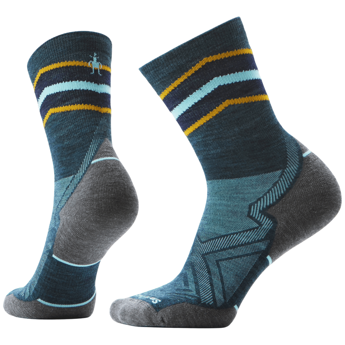 Dámské ponožky Smartwool W Run Targeted Cushion Mid Crew Velikost ponožek: 42-45 / Barva: modrá/šedá