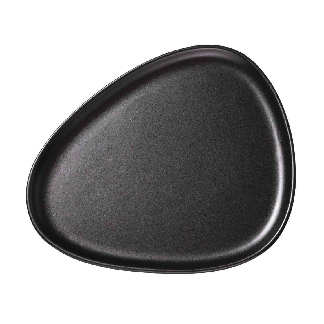 Jídelní talíř CURVE 30 cm, černá, kamenina, LIND DNA