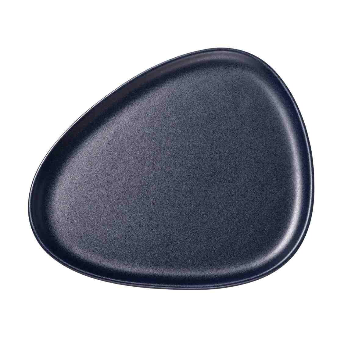 Jídelní talíř CURVE 30 cm, námořnická modrá, kamenina, LIND DNA