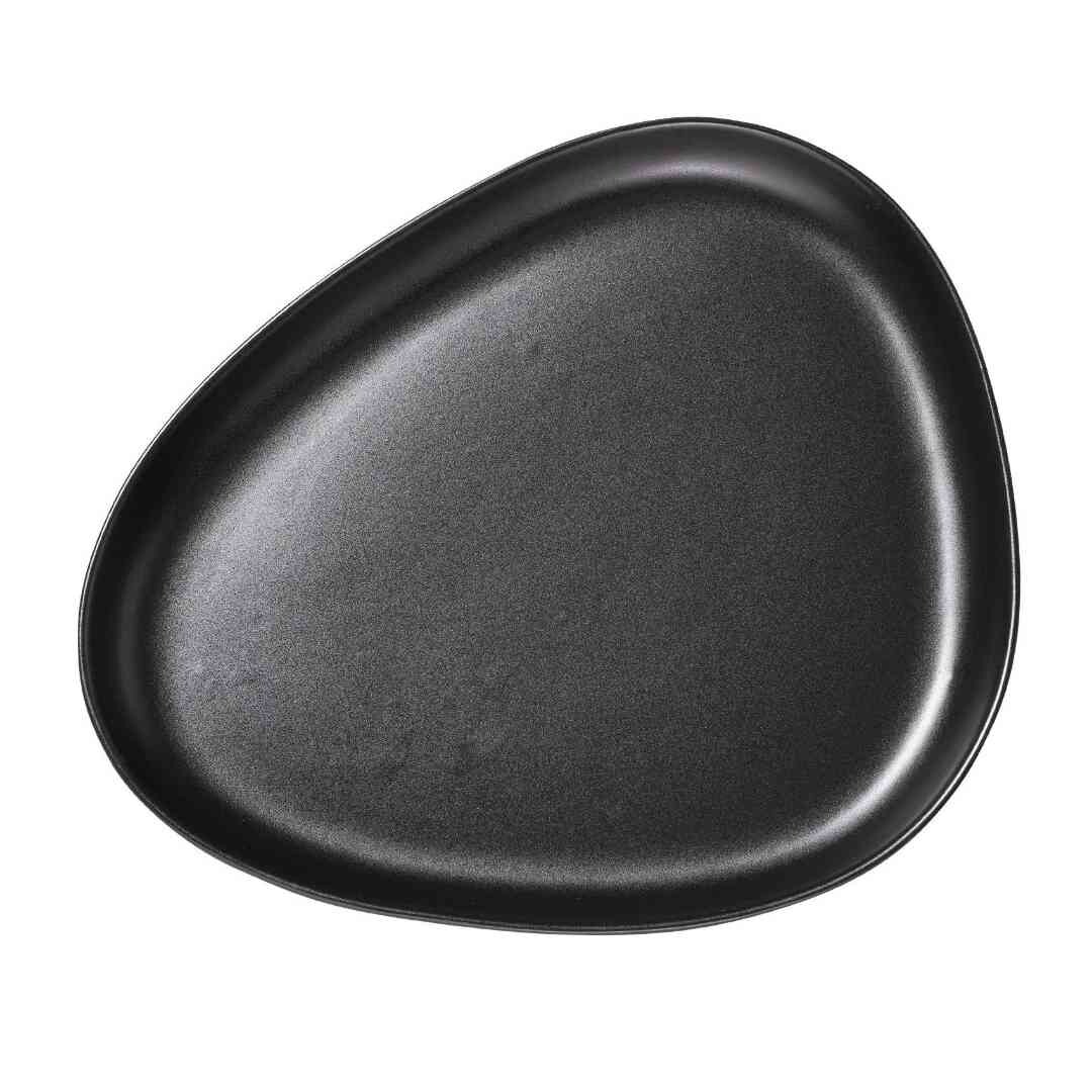 Servírovací talíř CURVE 35 cm, černá, kamenina, LIND DNA