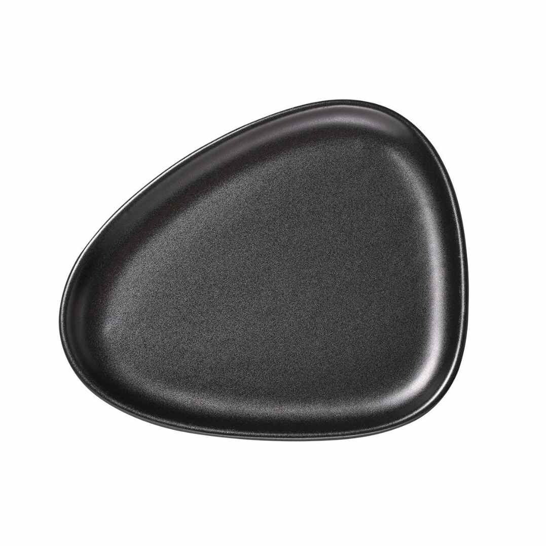 Snídaňový talíř CURVE 22 cm, černá, kamenina, LIND DNA