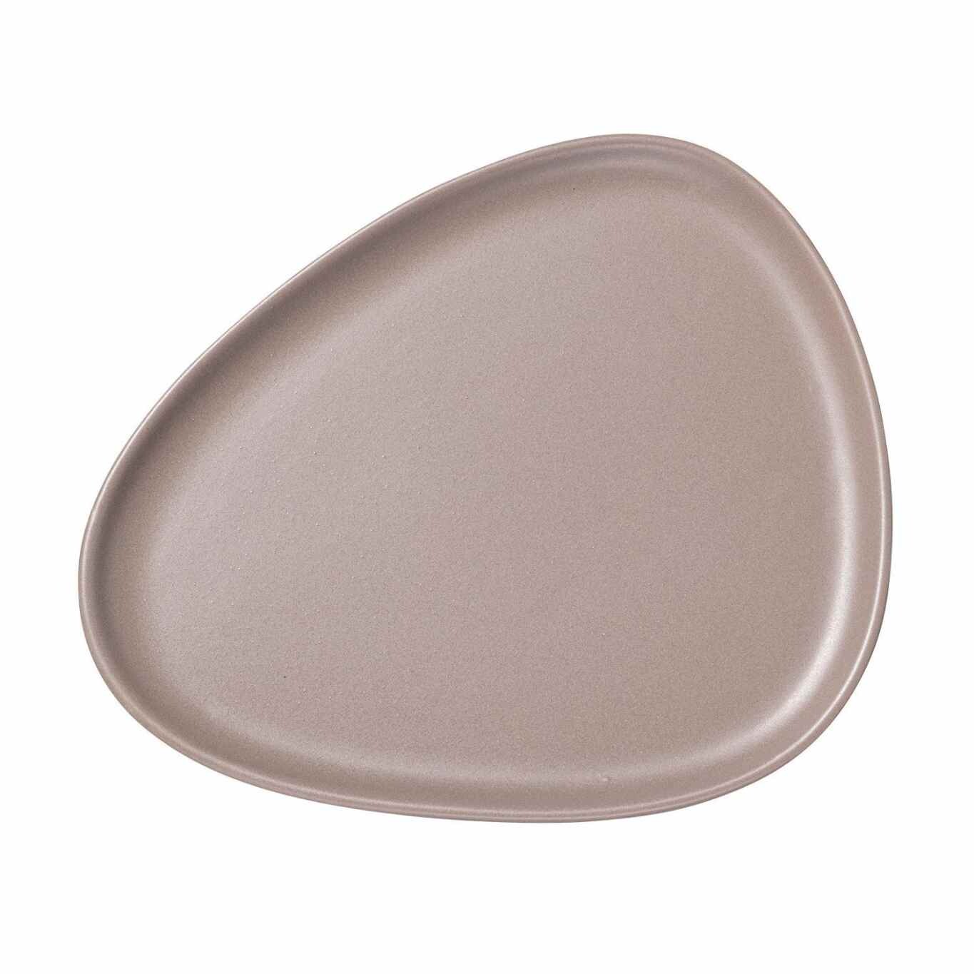 Jídelní talíř CURVE 30 cm, teplá šedá, kamenina, LIND DNA