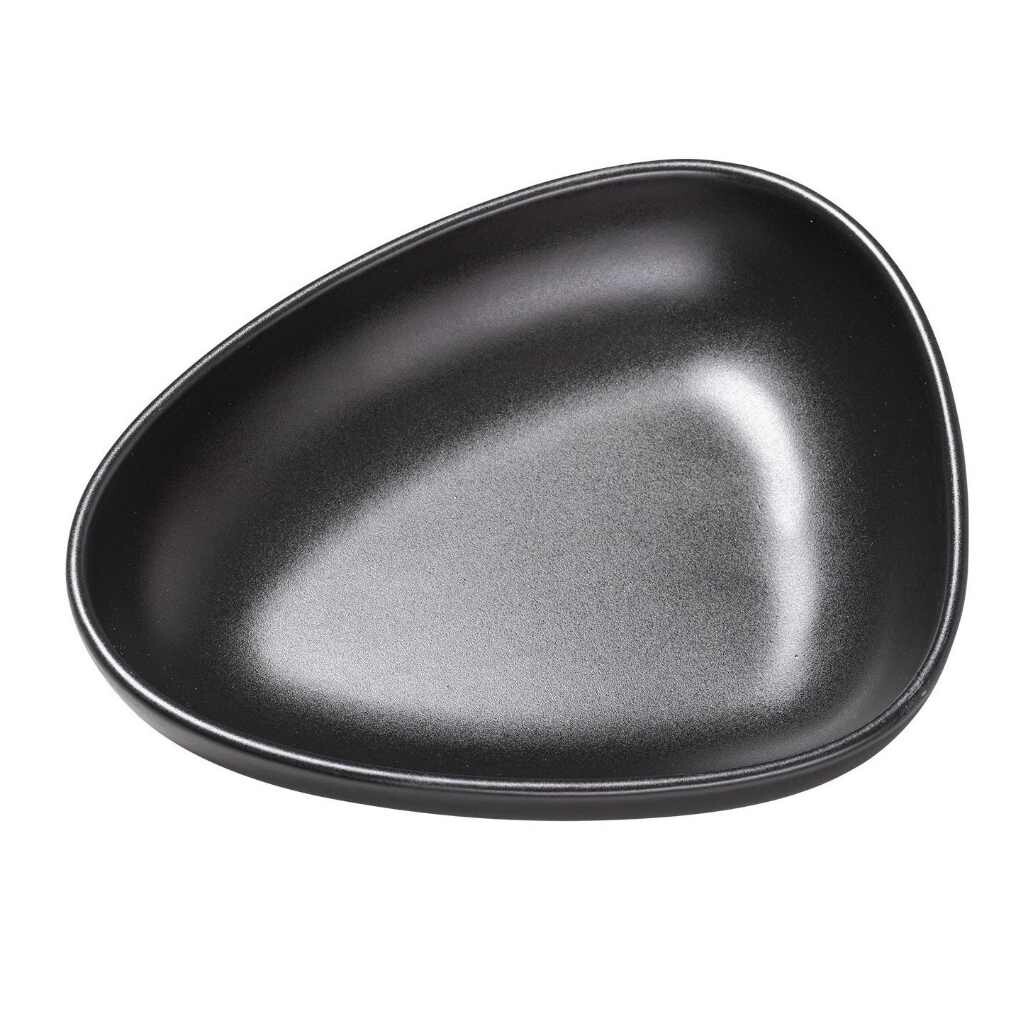 Hluboký talíř CURVE 22 cm, černá, kamenina, LIND DNA