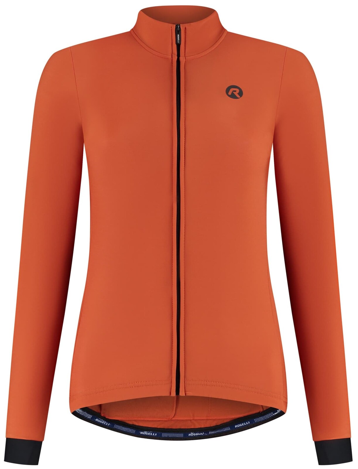 Dámský prémiový cyklistický dres Rogelli SIGNATURE s dlouhým rukávem, oranžový 2XL