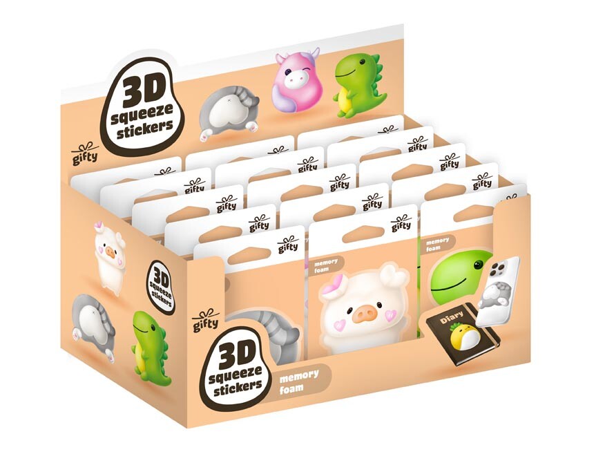 MFP 1042540 Gifty - 3D sqeeze stickers - mix 1