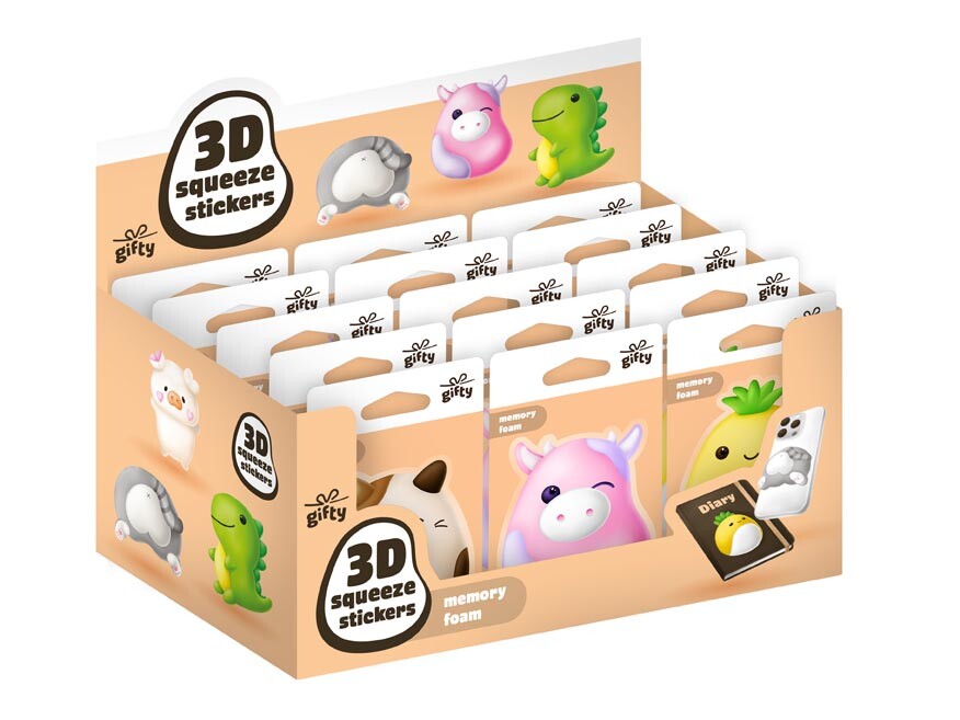 MFP 1042541 Gifty - 3D sqeeze stickers - mix 2