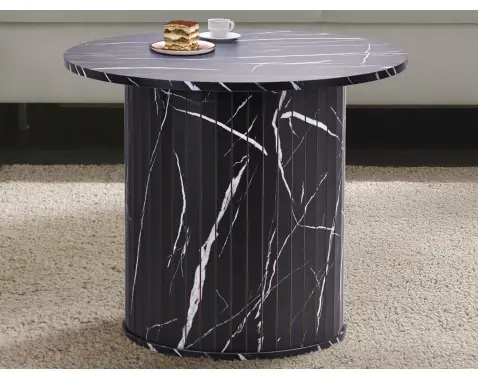 Kulatý konferenční stolek Treviso, 60 cm, černý mramor