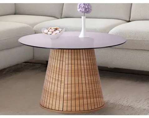 Kulatý konferenční stolek Ascoli, 80 cm, světlý ořech