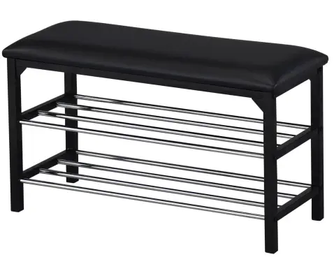 Lavice s přihrádkami na boty Clea, černá