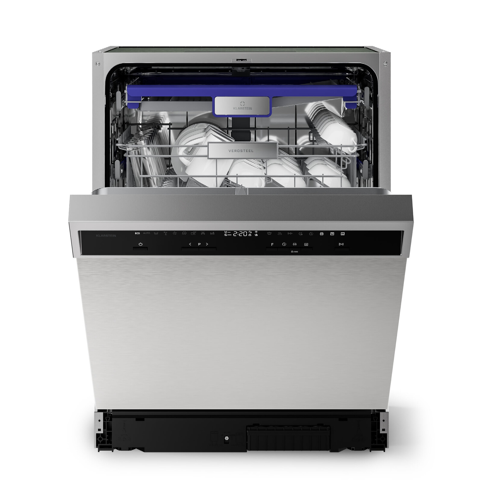 Klarstein Vestavná myčka nádobí Verosteel | Minimalistická, účinná, elegantní | EEC A | 60 cm
