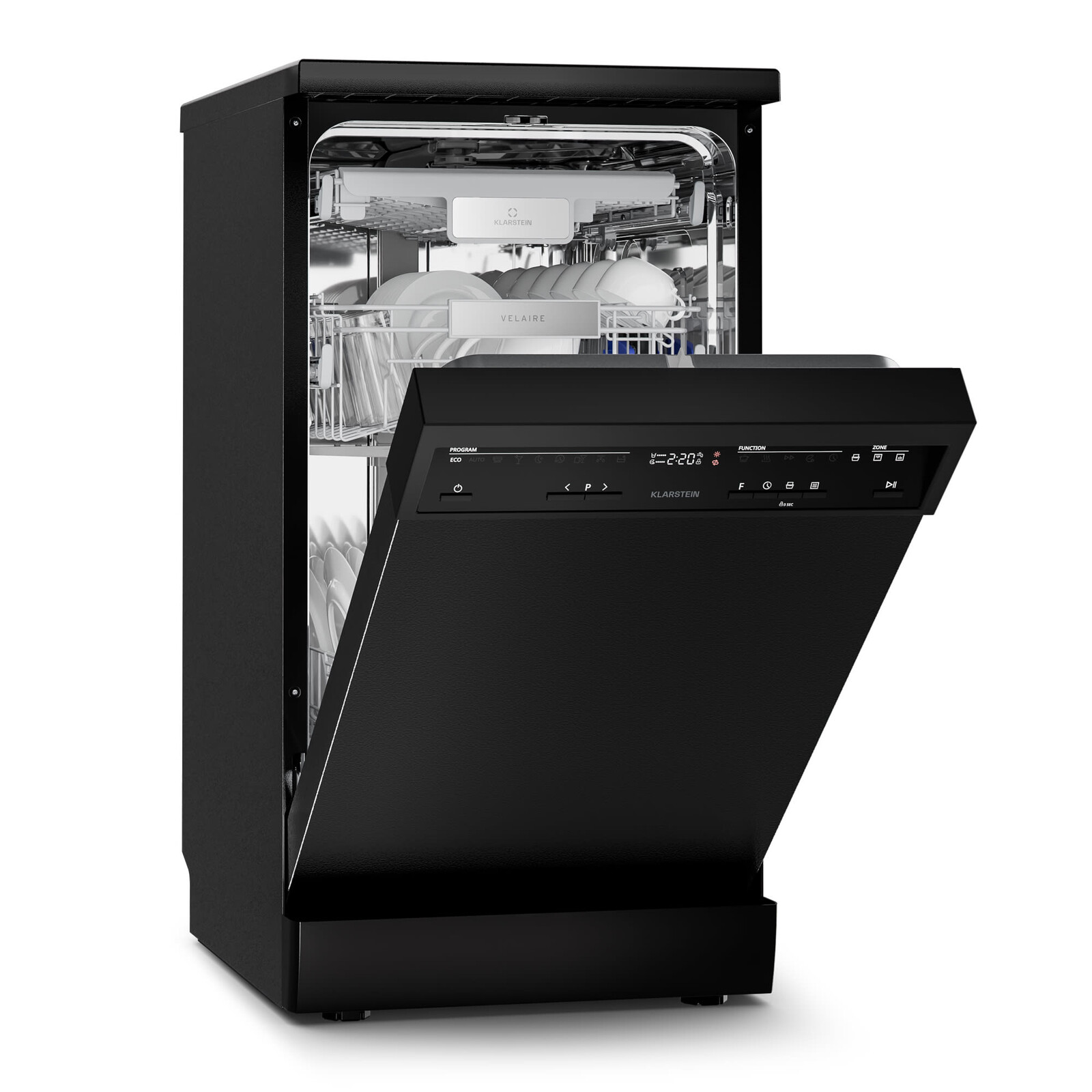 Klarstein Velaire volně stojící myčka nádobí | Minimalistická, kompaktní, výkonná | EEC B | 45 cm