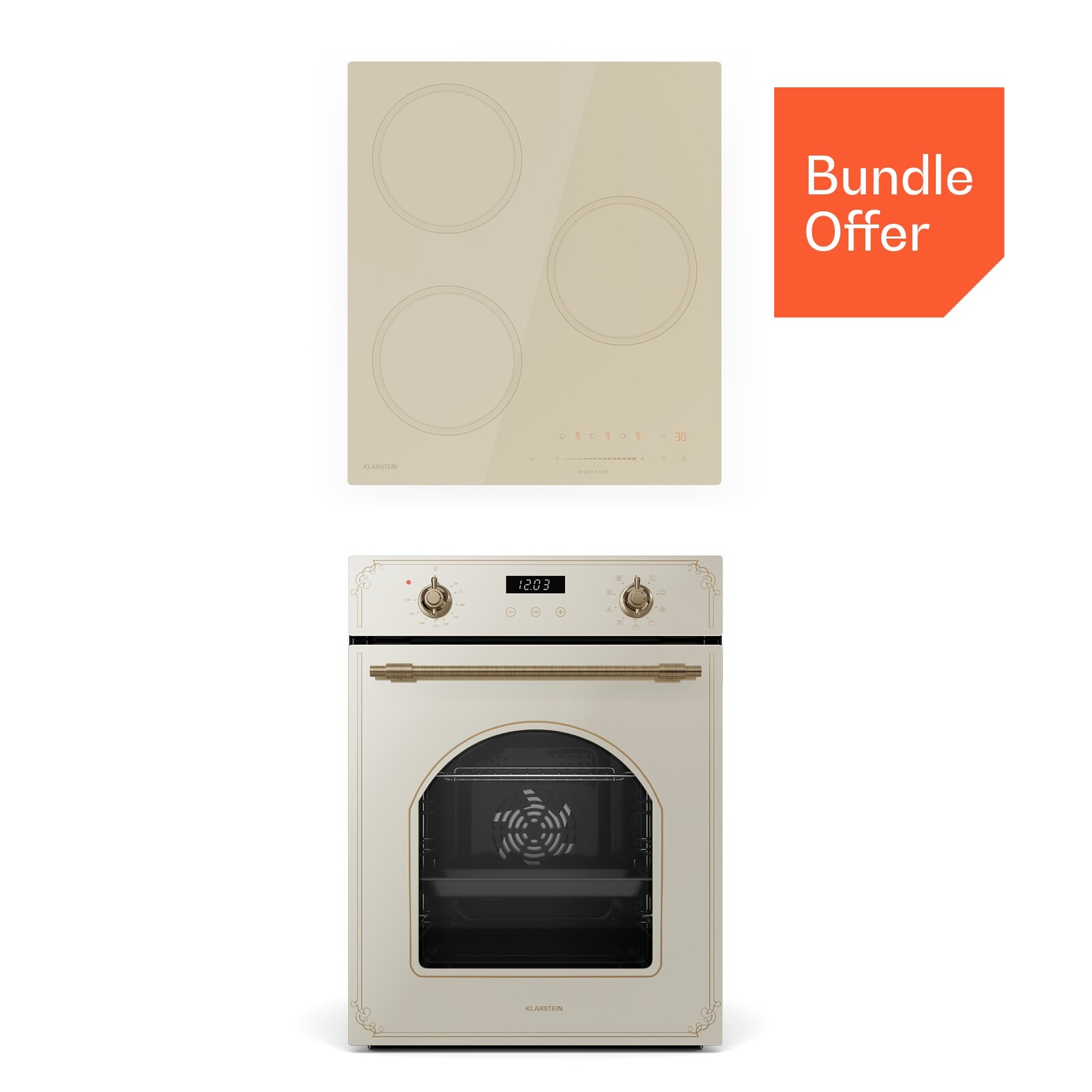 Klarstein Victoria Indukční varná deska + Victoria vestavná trouba | 45 cm