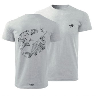 Giants fishing Tričko pánské šedé Kapr s kostrou