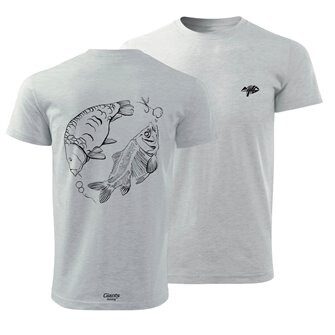 Giants fishing Tričko pánské šedé Kapr s kostrou|vel. XL