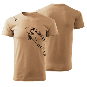 Giants fishing Tričko pánské béžové Plavající kapr