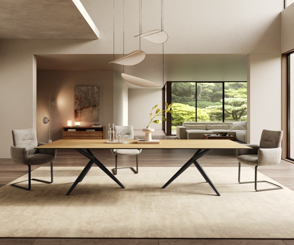 Jídelní stůl Edge 300x100 keramický Laminam® Sabbia dub barevný