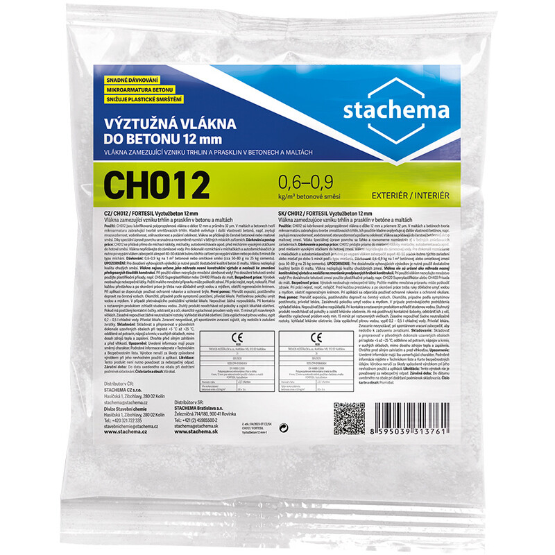 Vlákna výztužná do betonu Stachema CH012 12 mm 0,3 kg