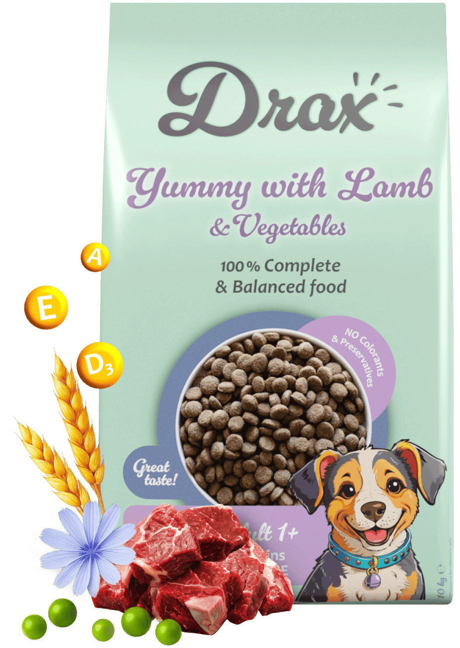 Krmivo Drax Adult Dog s jehněčím a zeleninou 10kg