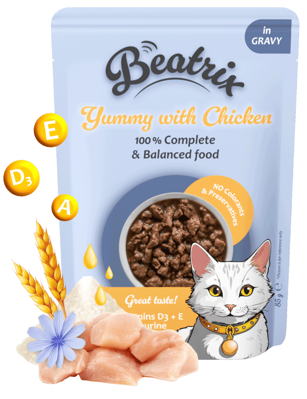 Kapsička Beatrix Adult Cat s kuřecím 85g