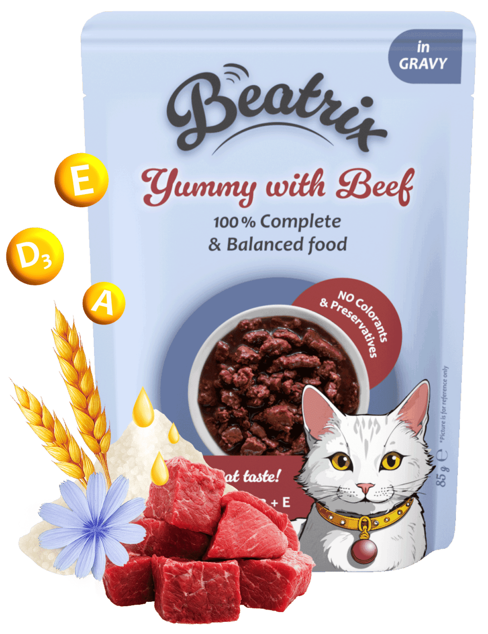 Kapsička Beatrix Adult Cat s hovězím 85g