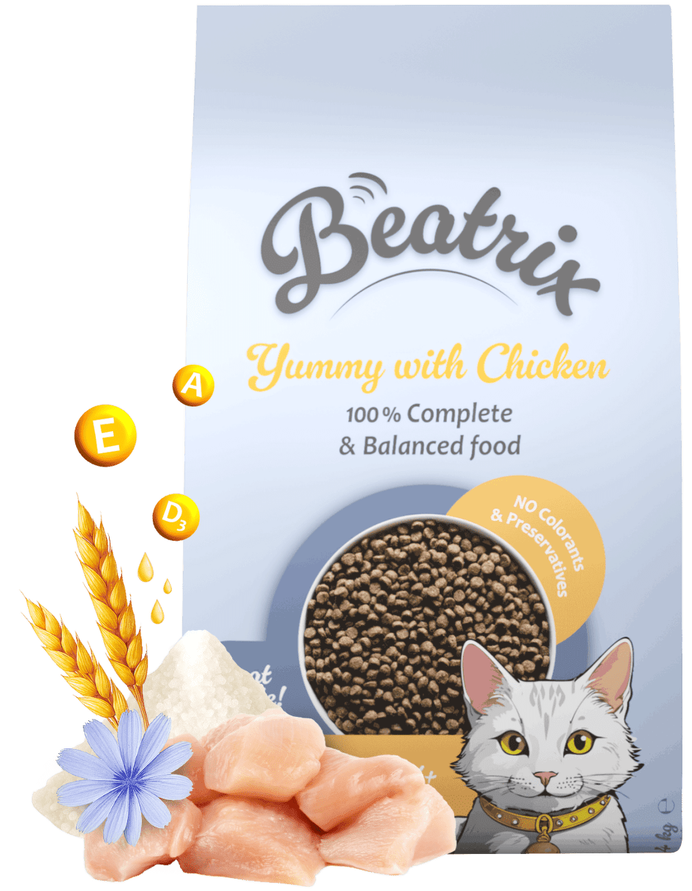 Krmivo Beatrix Sterilized Cat s kuřetem 1,4kg