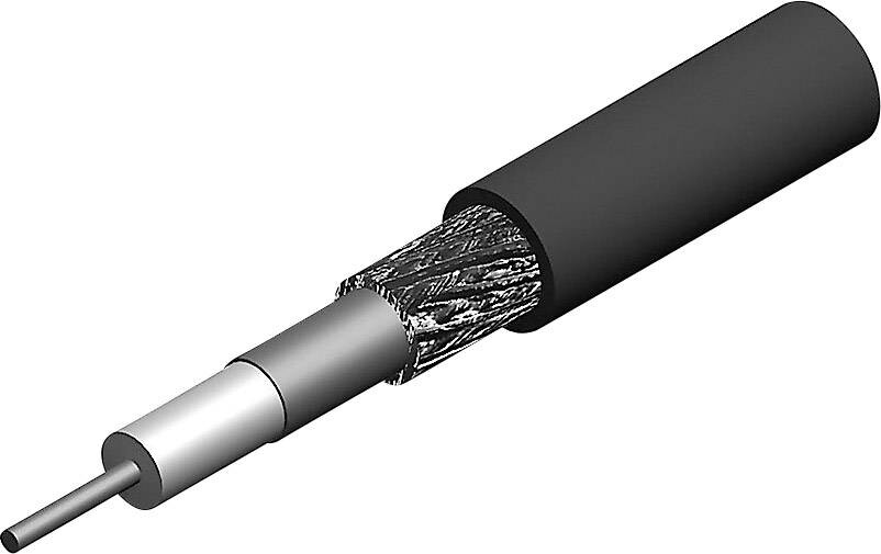Telegärtner Low Loss 100 flex, 100012922 koaxiální kabel, vnější Ø: 2.80 mm, 50 Ω, černá, metrové zboží