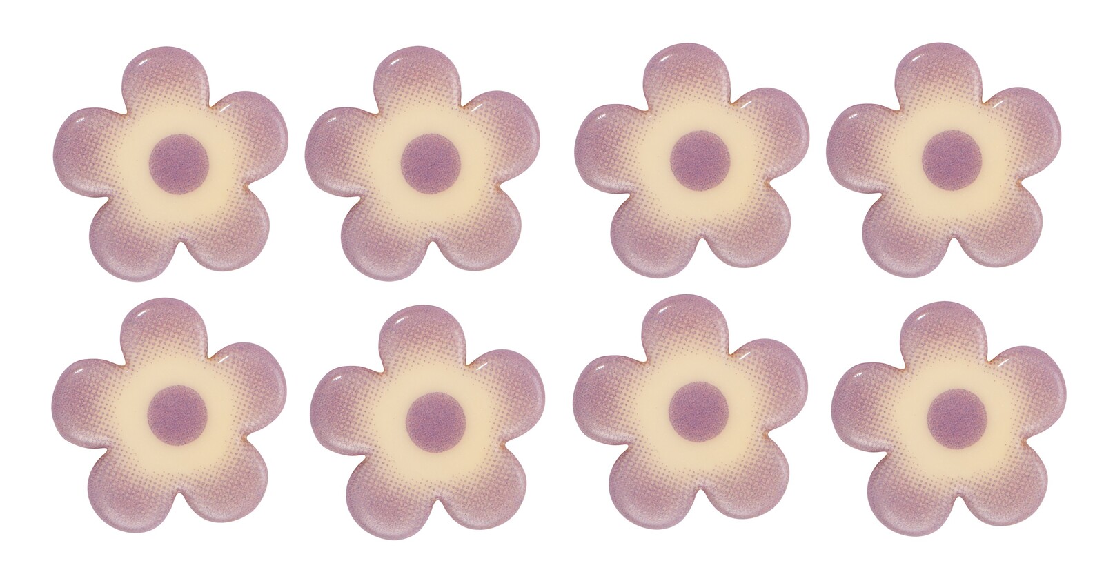 Günthart Fialové kytičky z bílé čokolády 8ks