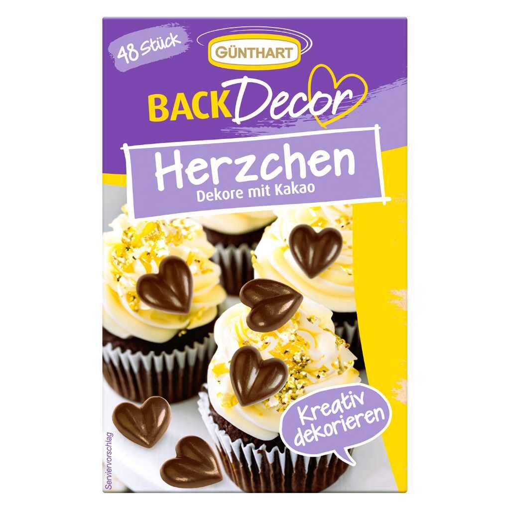 Günthart Kakaová dekorace Kulatá srdce 48ks