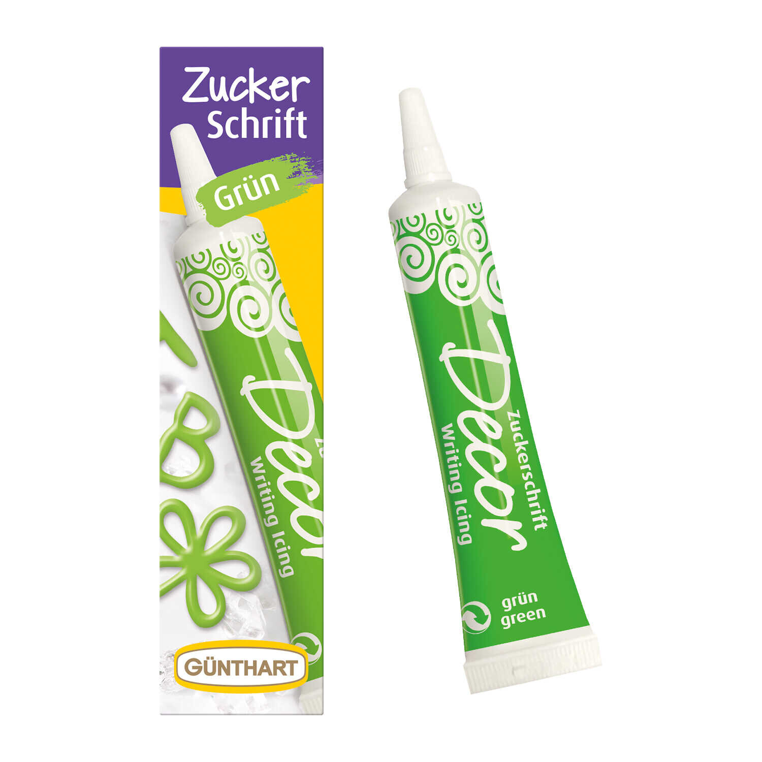 Günthart Dekorační psací cukr zelený 25g